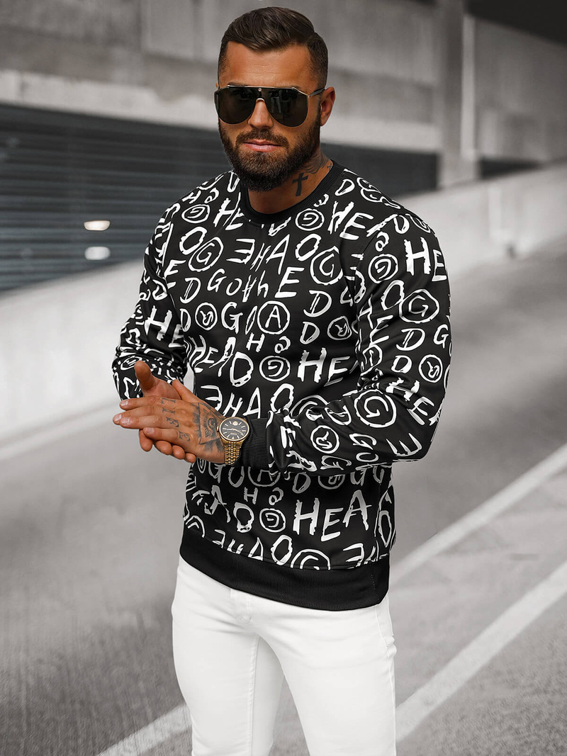 Bluză bărbați neagră OZONEE JS/8B1221/3