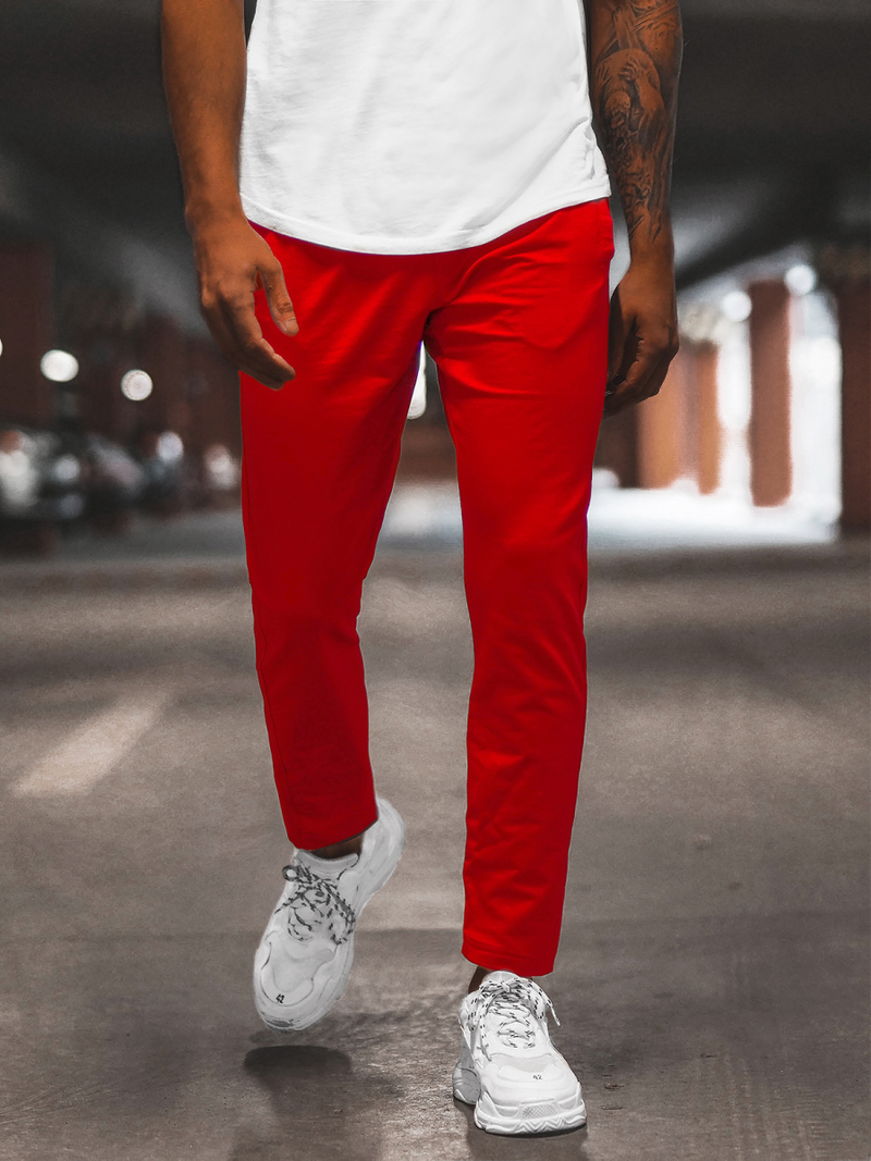 Pantaloni de trening bărbaţi rosii B/18203022Z