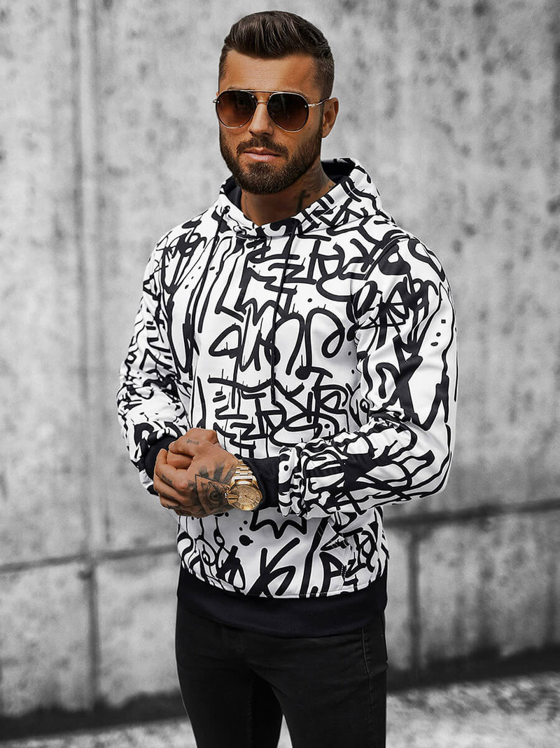 Hanorac bărbați alb OZONEE JS/8B1151/1