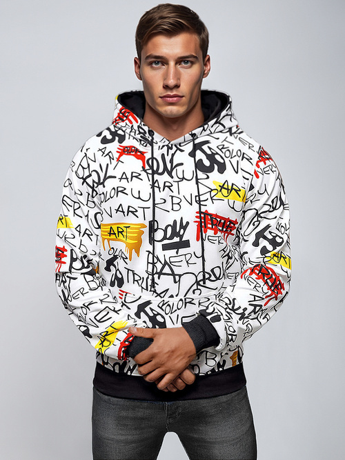 Hanorac bărbați alb OZONEE JS/8B1251/1