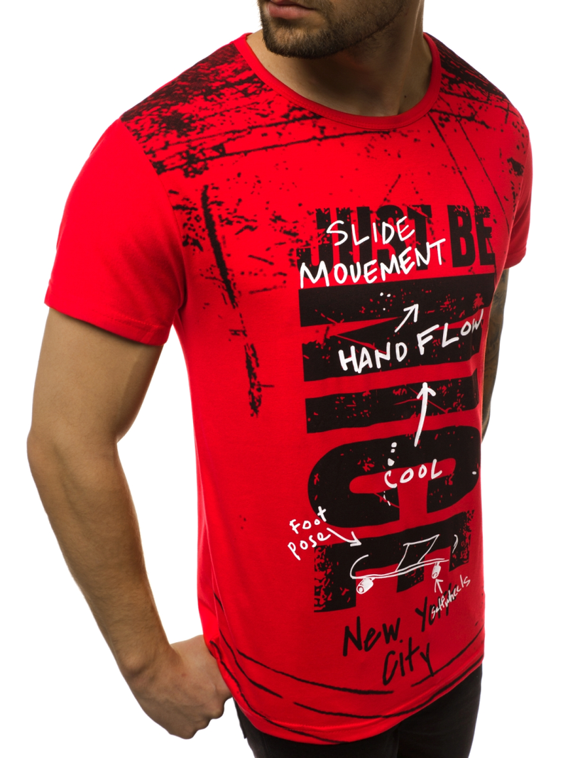 Tricou bărbați roșu OZONEE JS/KS1983