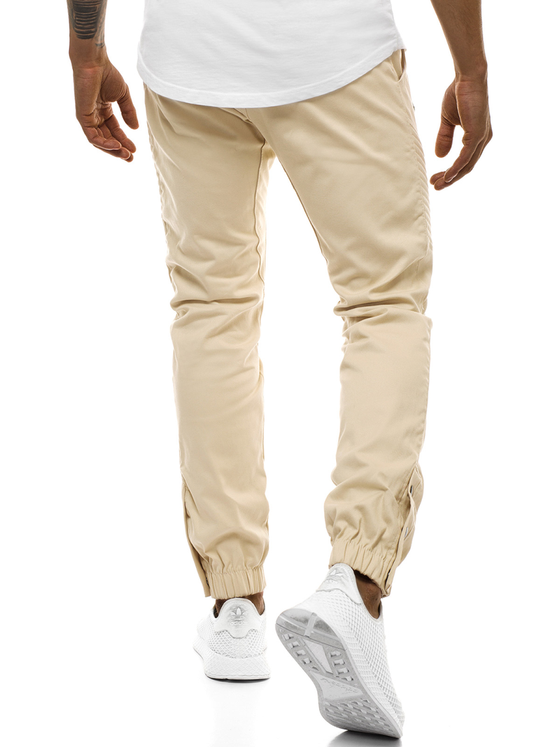 Pantaloni chino jogger pentru bărbați bej OZONEE A/0952