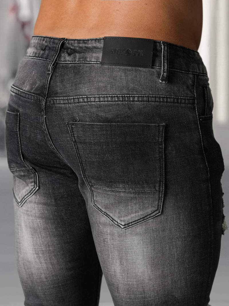 Blugi bărbaţi negri OZONEE NB/MP0075NZ