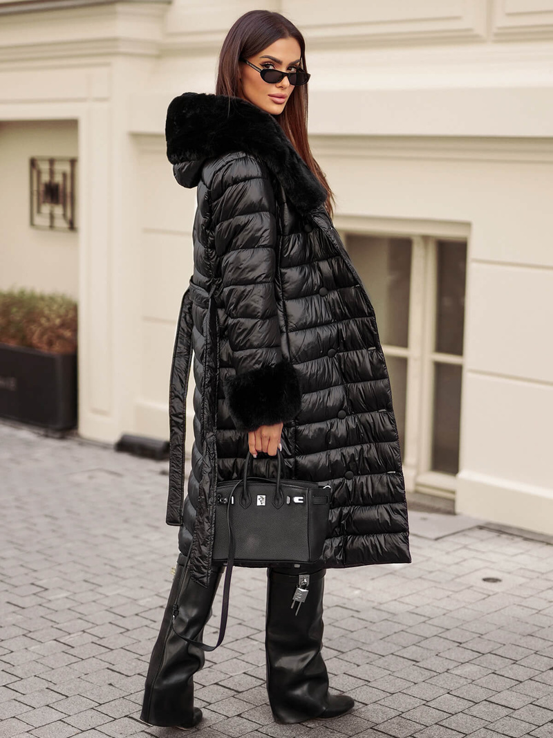 Palton de femei negru OZONEE JS/5M3160/392Z