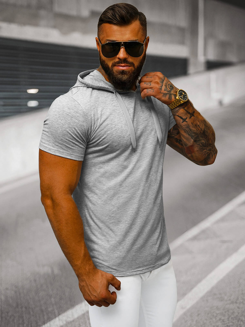 Tricou bărbați gri OZONEE JS/8T89/2
