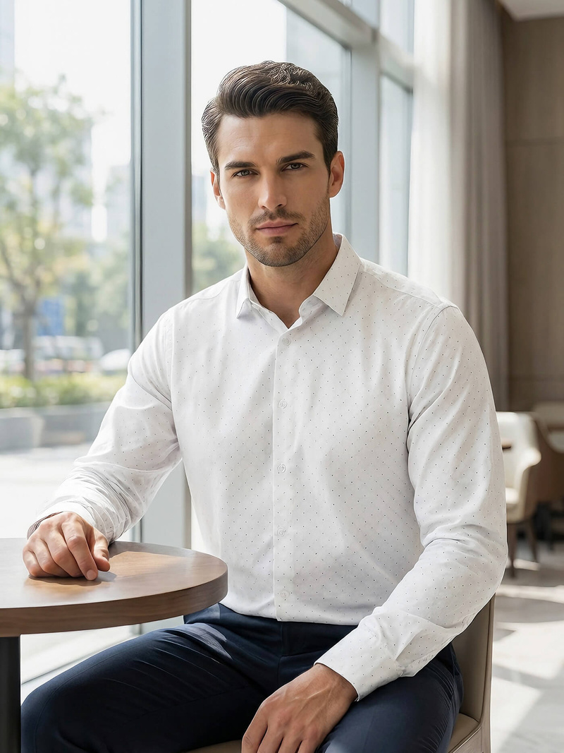 Cămașă bărbați albă OZONEE V/V185Z