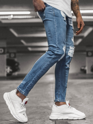 Blugi pentru bărbaţi albaștri OZONEE DP/543