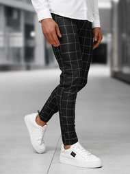 Pantaloni chino bărbaţi negri OZONEE DJ/5505Z