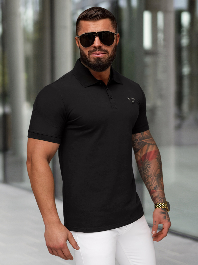 Tricou polo bărbați negru OZONEE NB/MT3122