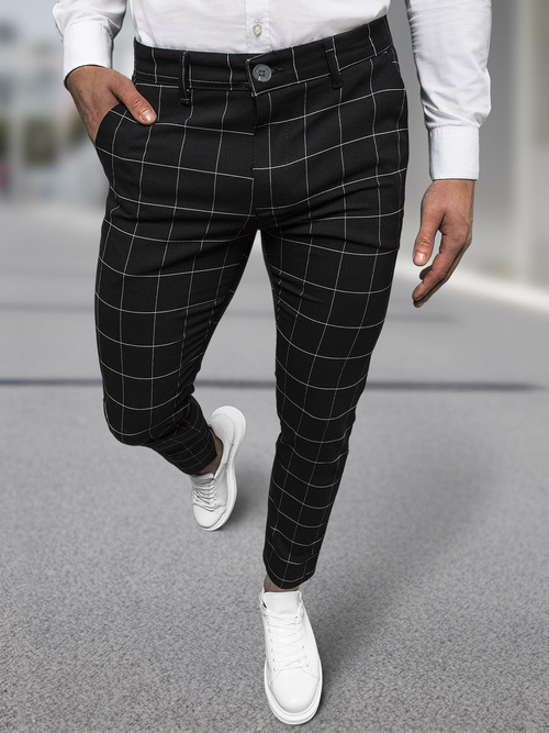 Pantaloni chino bărbaţi negri OZONEE DJ/5505