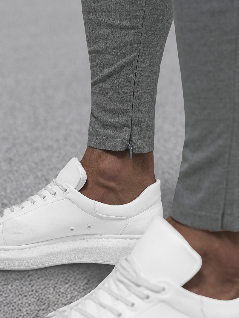 Pantaloni chino bărbaţi gri închis OZONEE DJ/3300