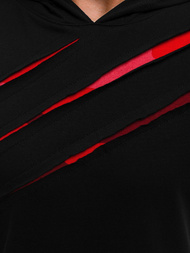 Tricou bărbați negru-roșu OZONEE A/1185Z