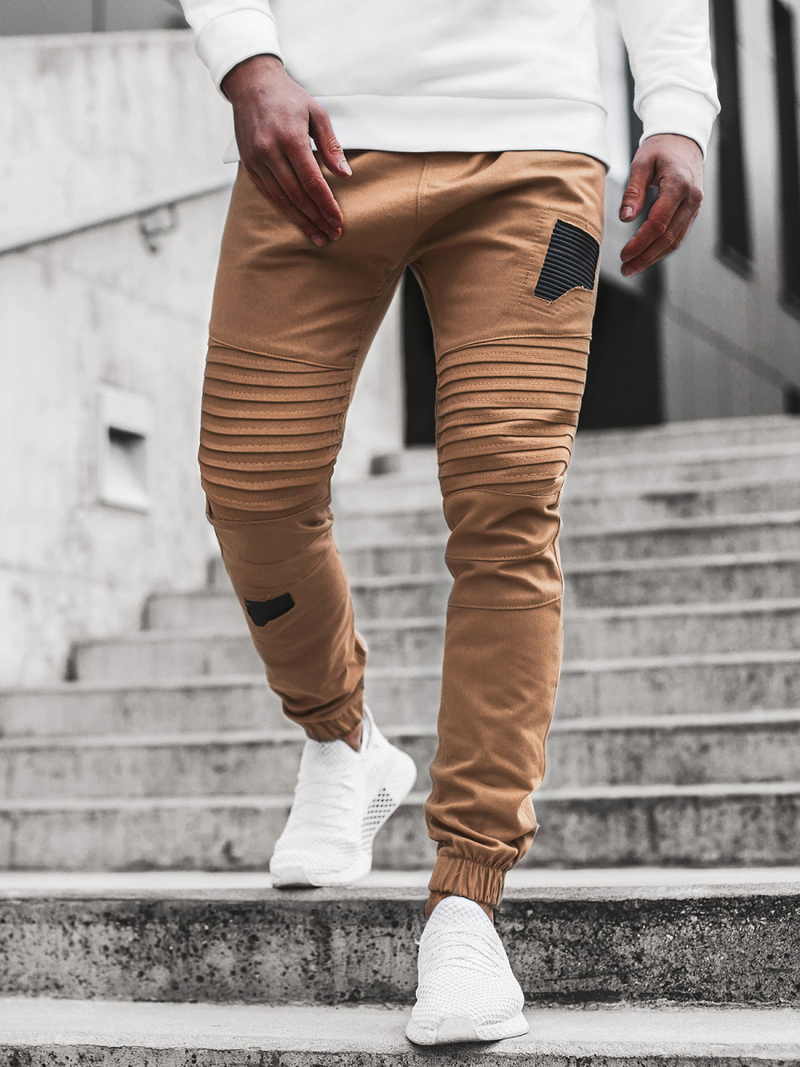 Pantaloni jogger bărbați camel OZONEE A/829