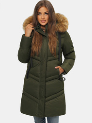Geacă de iarnă parka femei verde închis OZONEE JS/M731/136