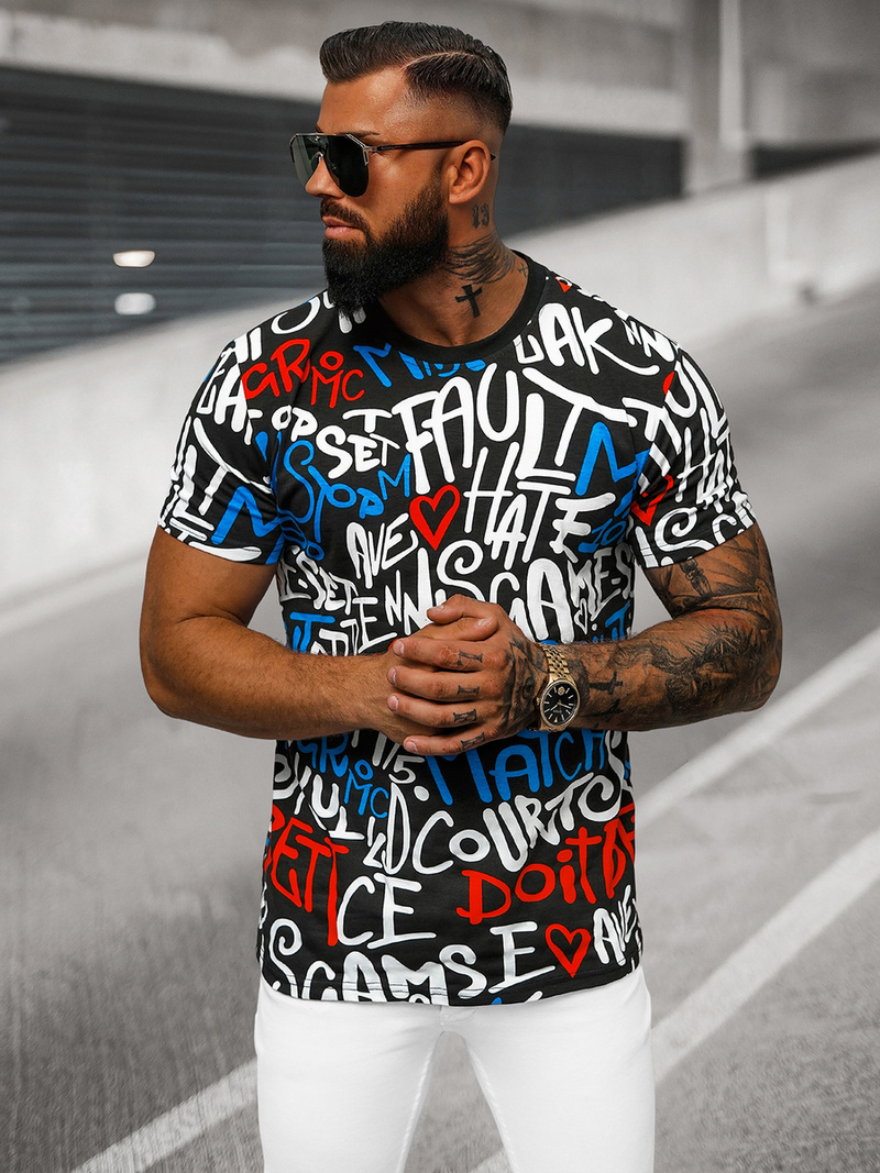 Tricou bărbați negru OZONEE O/T1271/3