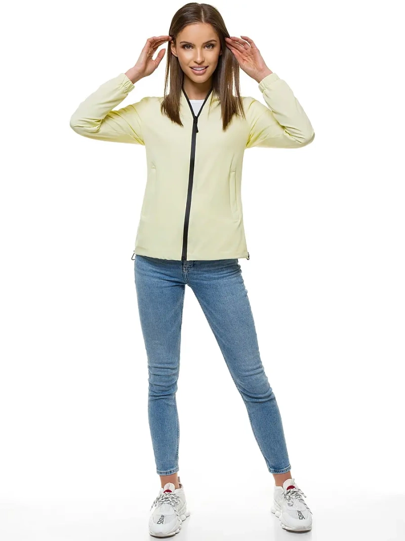 Jachetă femei lumină galbenă OZONEE JS/HH036/59