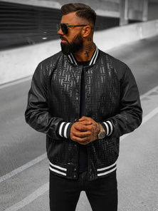 Jachetă bărbați neagră OZONEE O/3A172Z