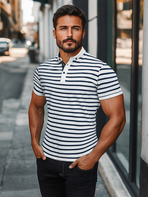 Tricou polo bărbați alb OZONEE O/PA6636