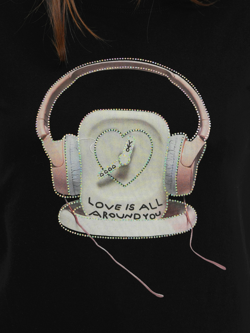 Tricou femei negri OZONEE DJ77806