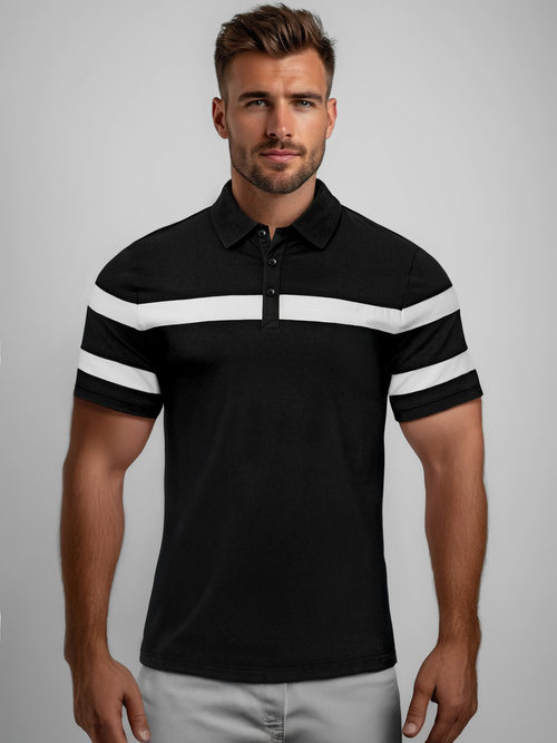 Tricou polo bărbați negru OZONEE NB/MT3108Z