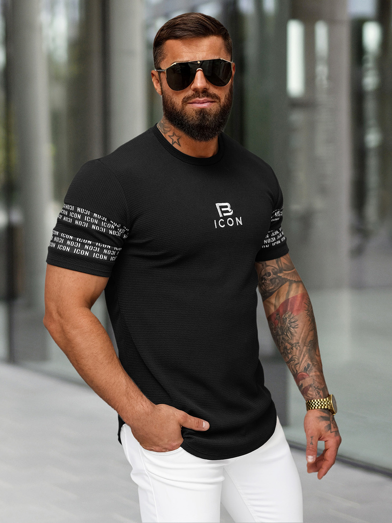 Tricou bărbați negru OZONEE O/B1213