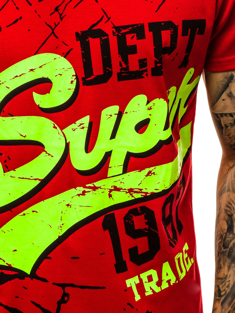 Tricou bărbați roșu OZONEE JS/KS1942Z