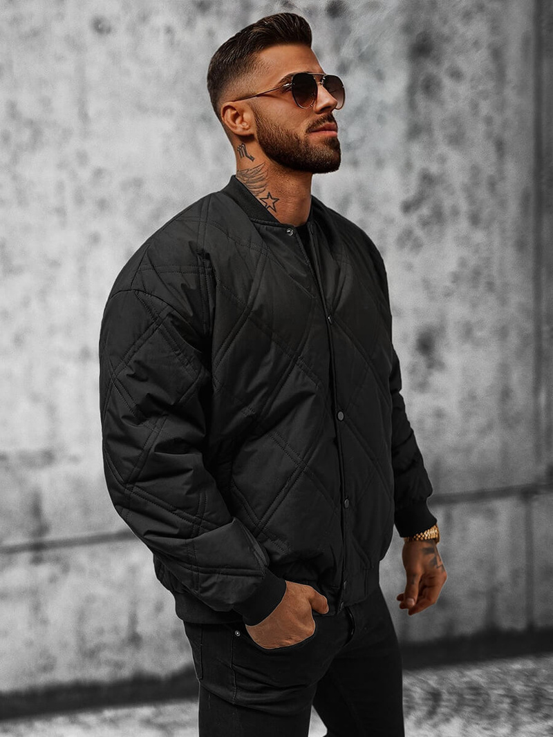 Jachetă de primăvară bărbați neagră OZONEE JS/84M3020/392