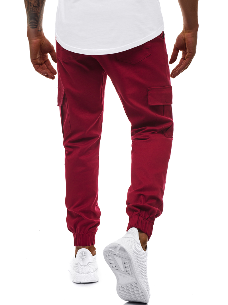 Pantaloni jogger bărbați bordo OZONEE A/404