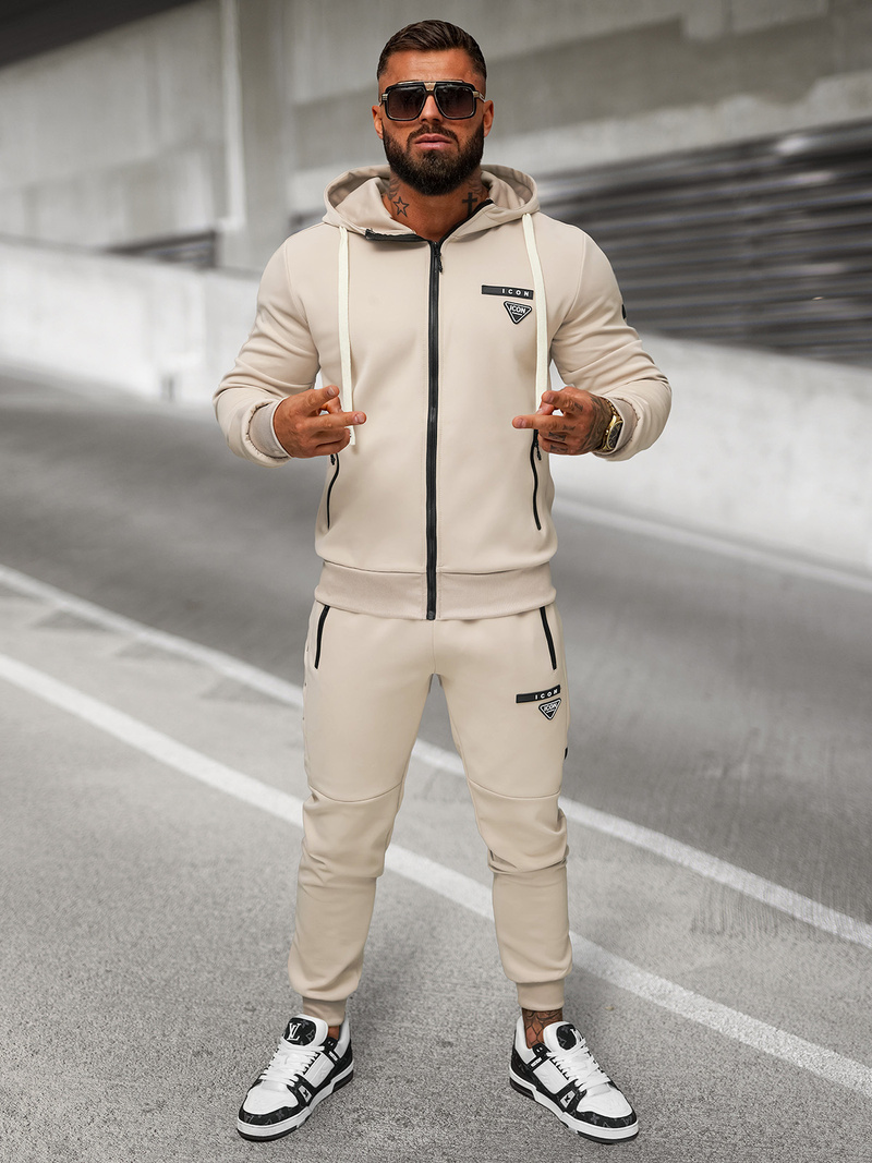 Compleu sport bărbaţi bej OZONEE O/LN11760