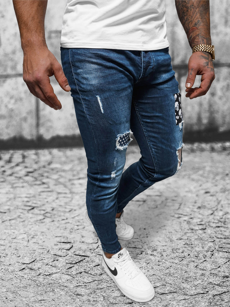 Blugi bărbaţi albaștri închis OZONEE NB/MP0015BS