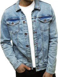 Jachetă de blugi bărbați albastră deschis OZONEE BN/6075