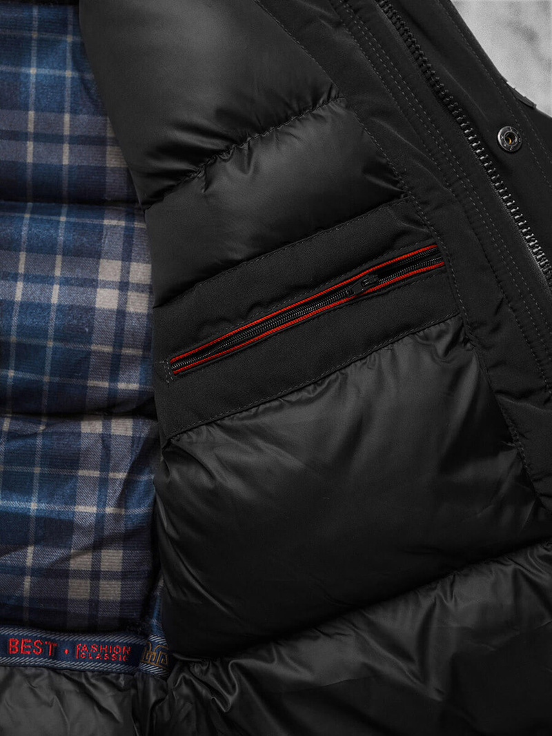 Geacă bărbați neagră OZONEE JS/5M718/392