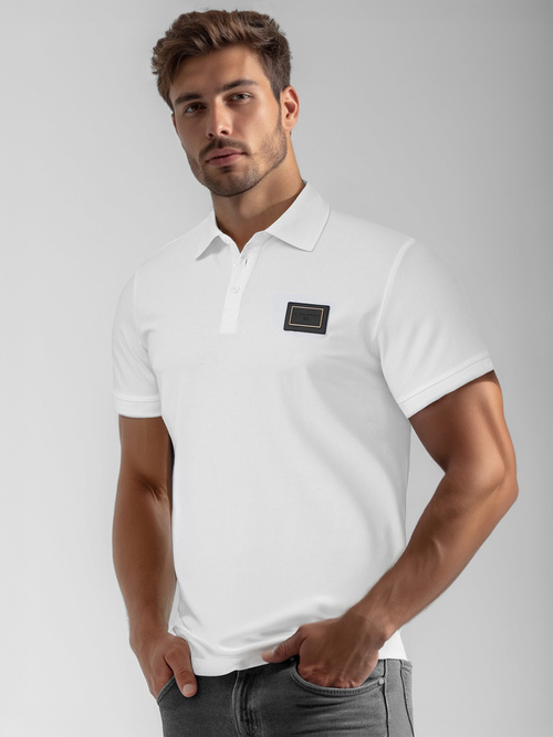 Tricou polo bărbați alb OZONEE NB/MT3124Z