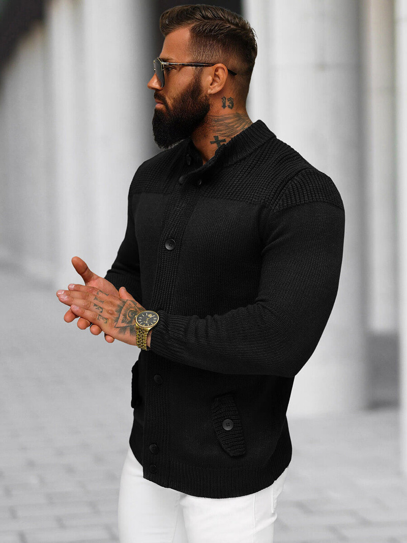 Pulover bărbați negru OZONEE NB/MM6011/4Z