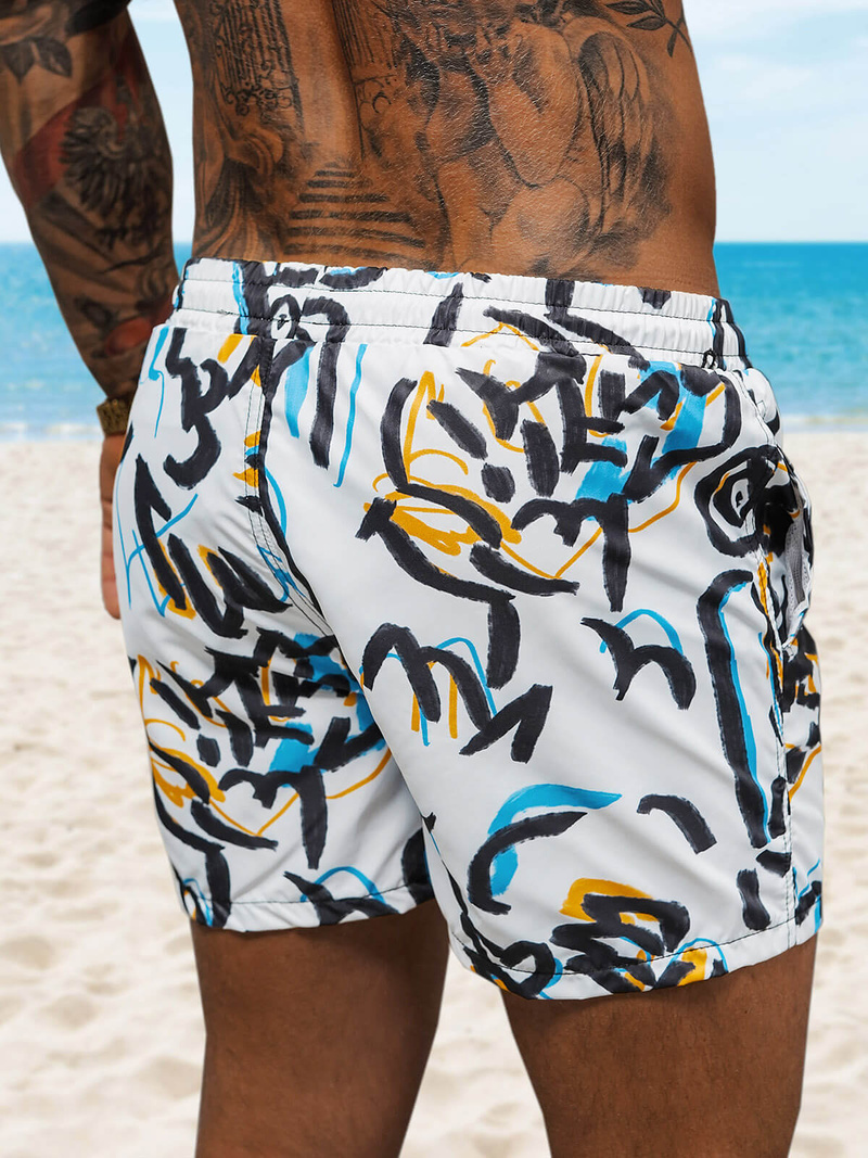 Pantaloni scurti de baie bărbați albi OZONEE O/22205006