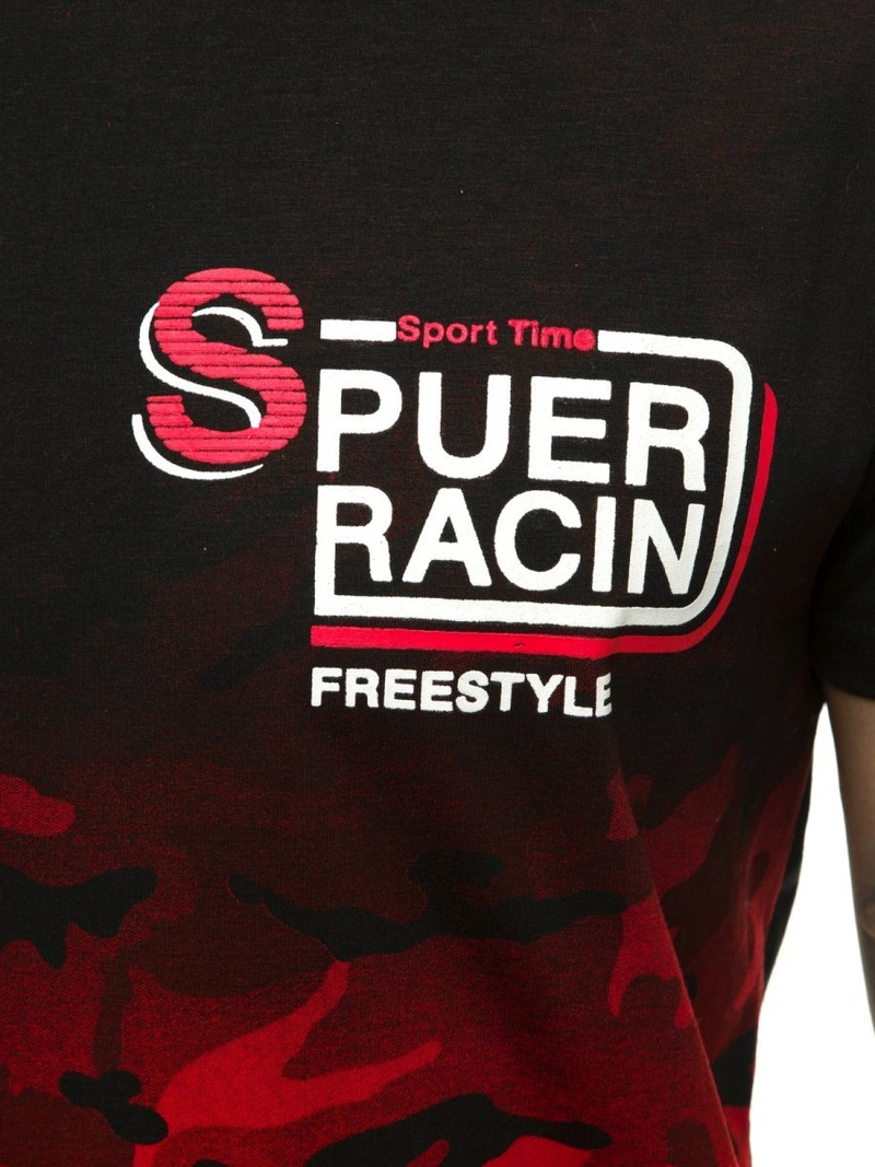 Tricou bărbați rosii OZONEE JS/SS10985Z