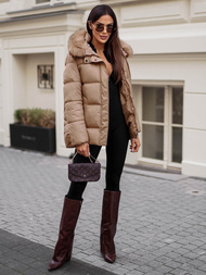 Geacă de iarnă damă camel OZONEE JS/5M3256/84