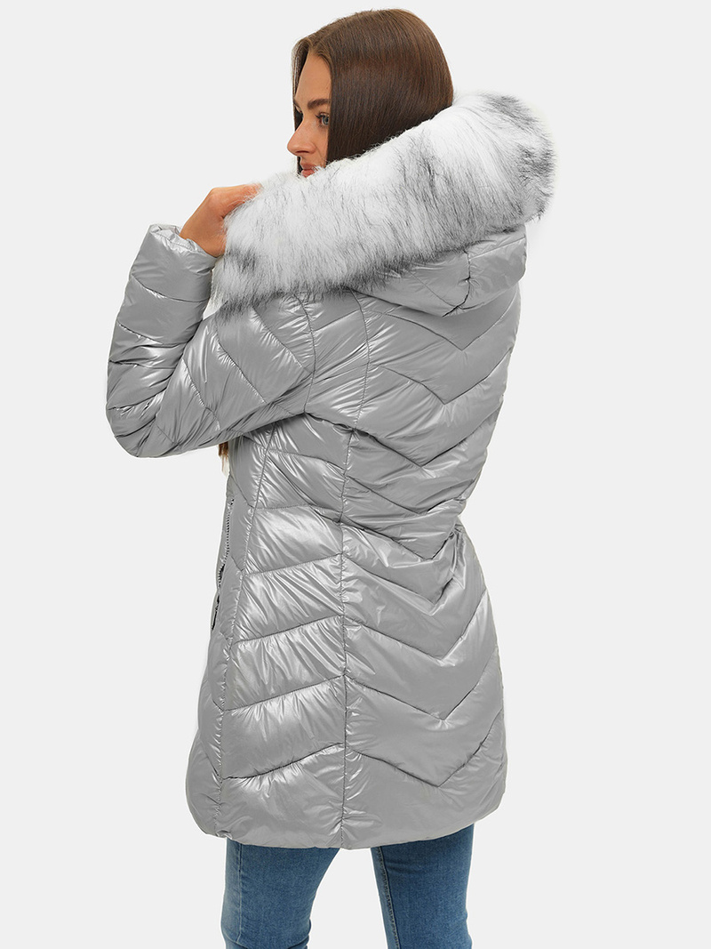 Geacă de iarnă femei argintiu OZONEE JS/M9053/92