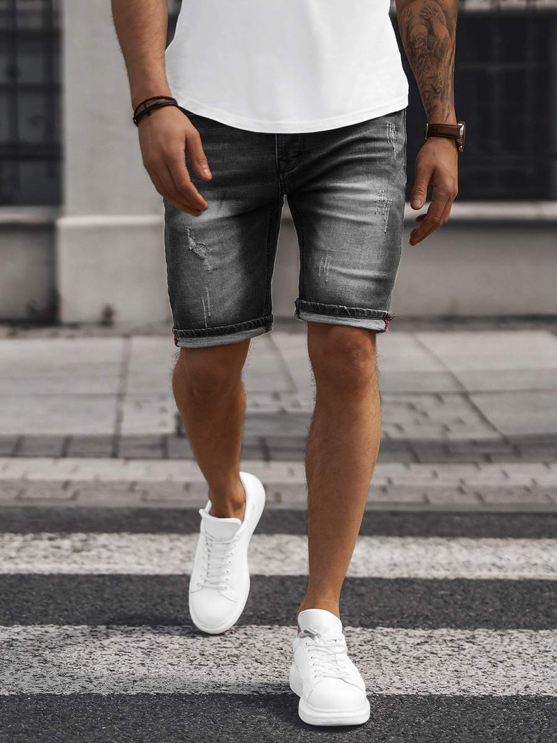 Pantaloni scurti bărbați negri OZONEE NB/MP0044NZ