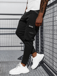 Pantaloni chino bărbaţi negri OZONEE B/20005SPZ