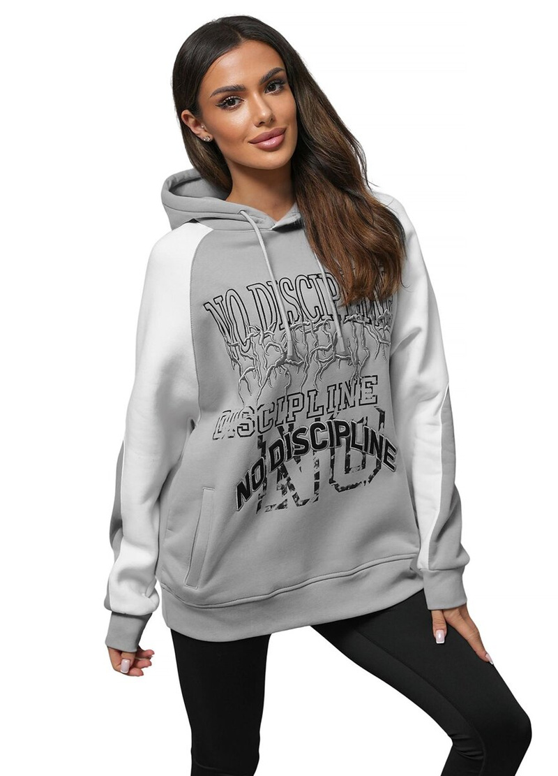 Hanorac oversize gri OZONEE O/SWE23037Z