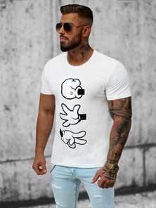 Tricou bărbați alb OZONEE JS/KS1997Z