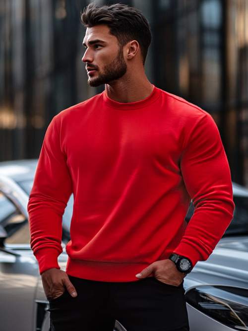 Hanorac bărbați roșie OZONEE JS/2001-10Z