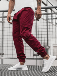 Pantaloni jogger bărbați bordo OZONEE A/404
