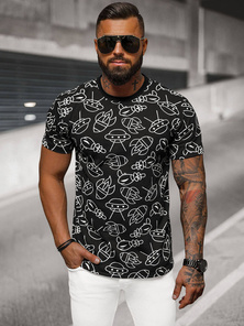 Tricou bărbați negri OZONEE JS/8T1197/3