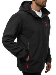 Jachetă bărbați SOFTSHELL neagră-roșie OZONEE GE/12269Z