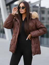 Geacă de femei ciocolată OZONEE JS/5M3226/158Z