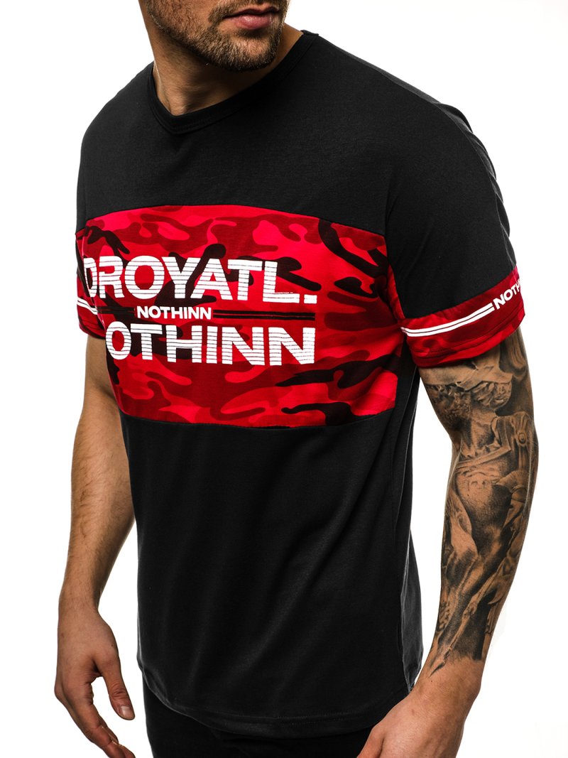 Tricou bărbați negru OZONEE JS/SS10976