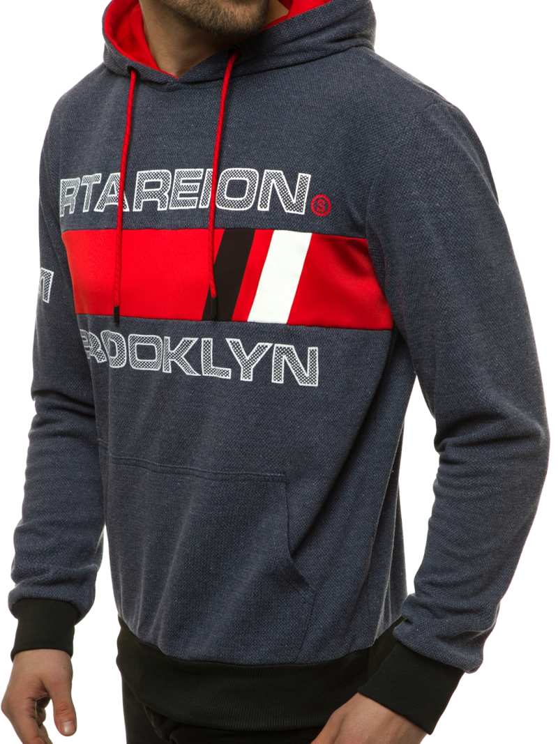 Hanorac cu glugă bărbați albastru marin OZONEE JS/DD20131