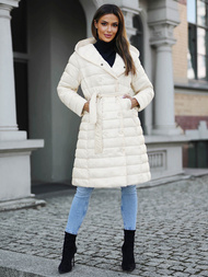 Palton de femei ecru OZONEE JS/5M3159/254